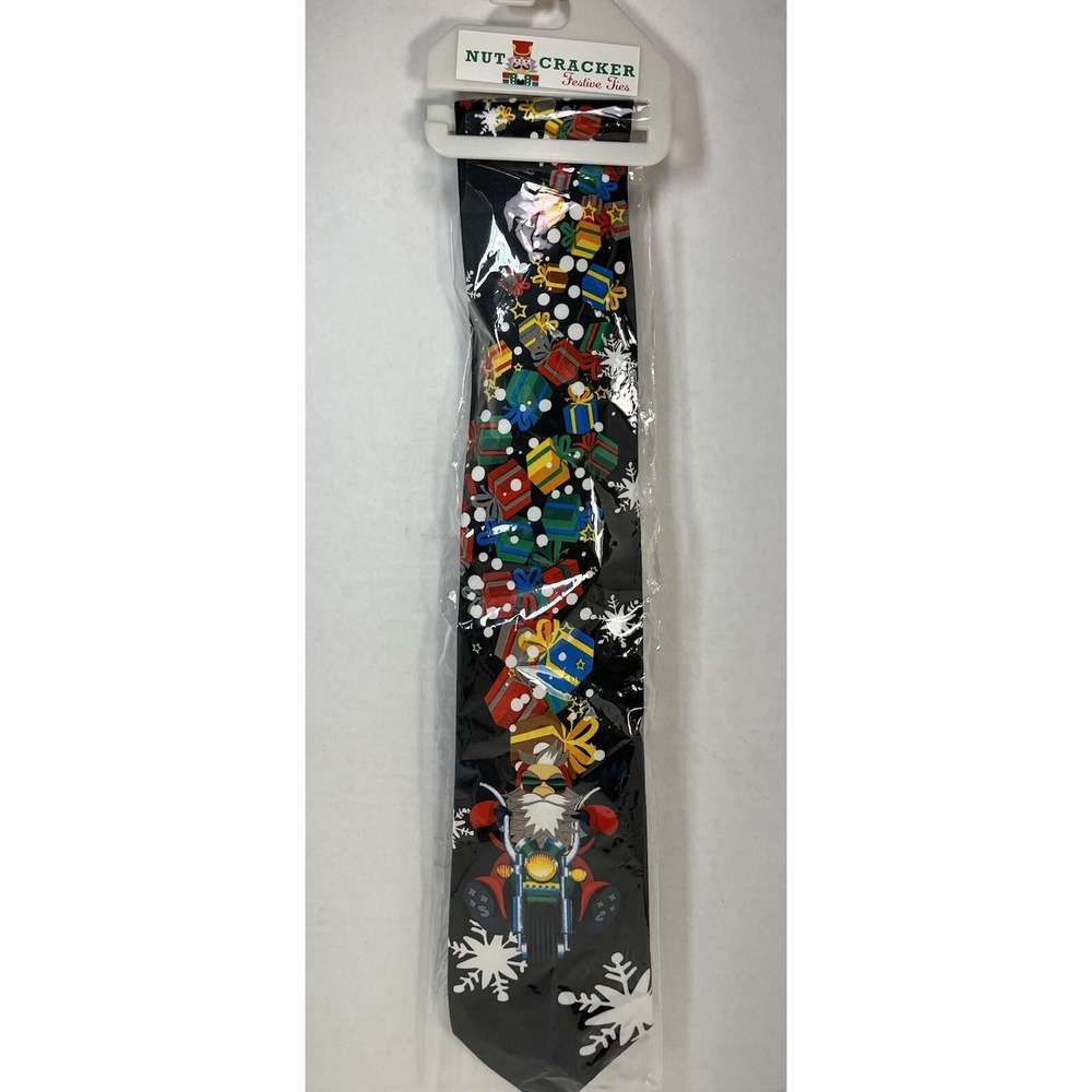 Nutcracker Neck Tie Men Motorcycle Christmas Santa Claus Holiday Gift USA